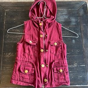 Burgundy boutique Cargo Vest